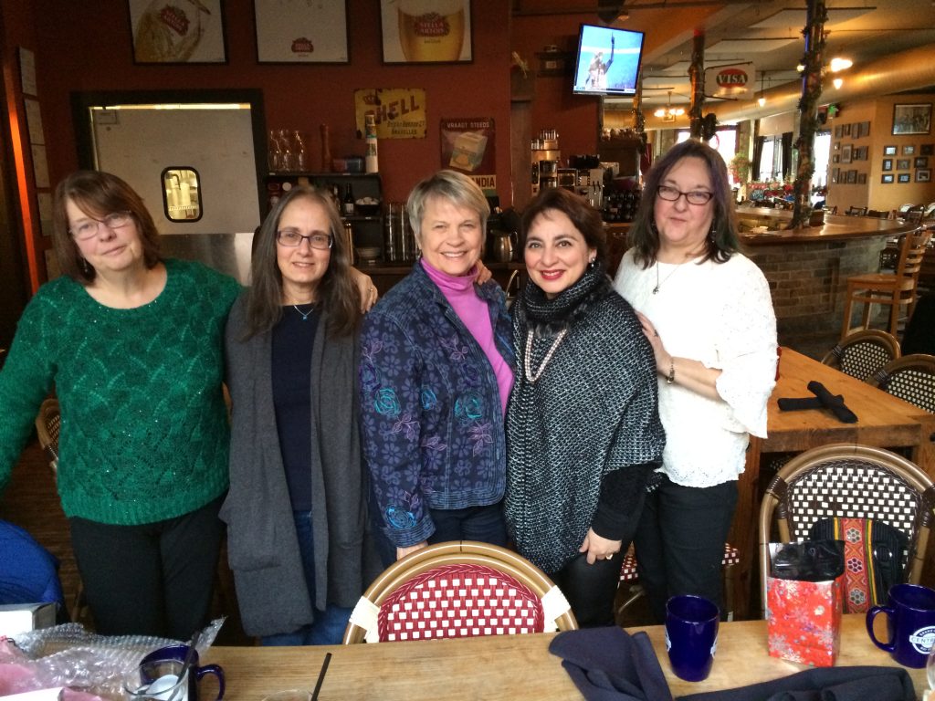 Writers Group - Elaine Bergstrom, Amy Waldman, Judy Bridges, Shauna Singh Baldwin, Annie Chase 